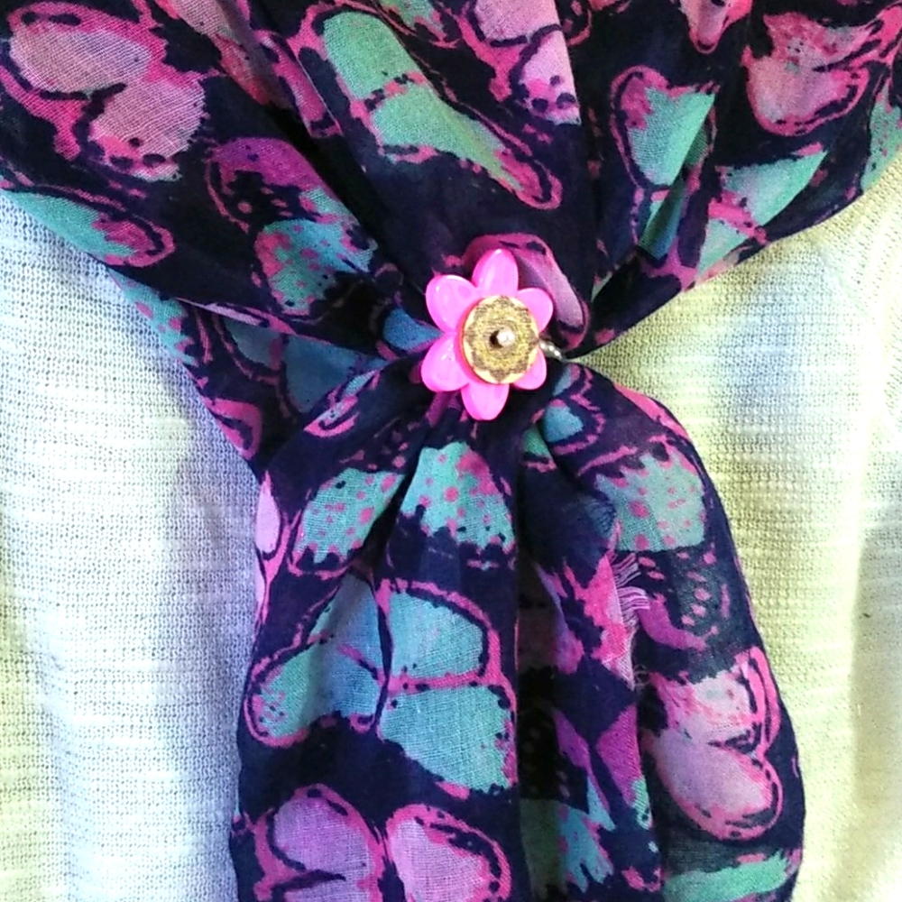 Stretch scarf ring with scarf